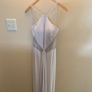 Stunning off white prom dress with sequin mesh detail